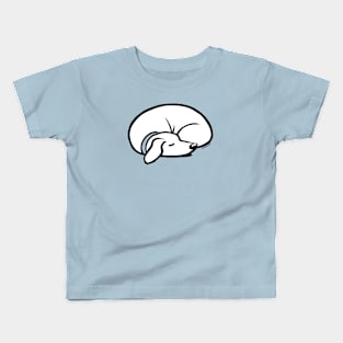 Sleeping Dog Black and White Line Drawing Kids T-Shirt